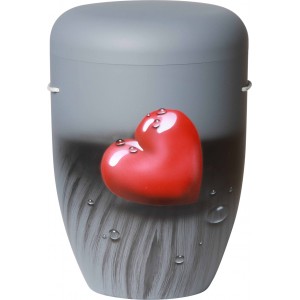 Hand Painted Biodegradable Cremation Ashes Funeral Urn / Casket – Tearful Heart